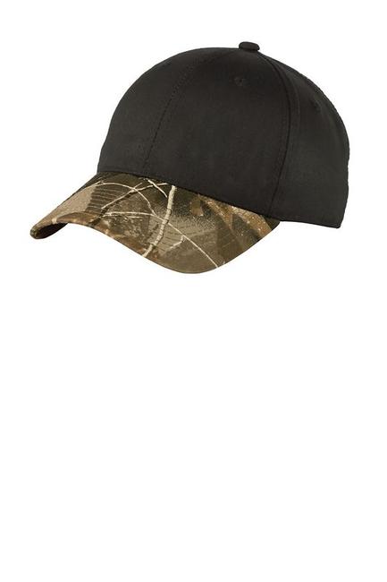 Port Authority Twill Cap with Camouflage Brim