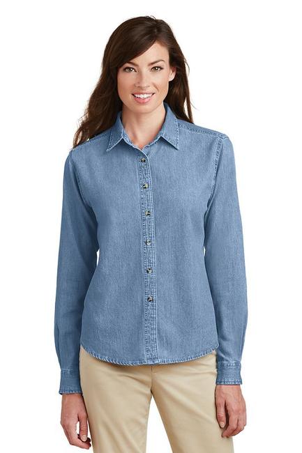 Port & Company - Ladies Long Sleeve Value Denim Shirt