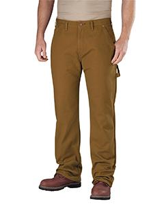 Men's Relaxed Straight-Fit Flannel-Lined Carpenter Duck Jean Pant